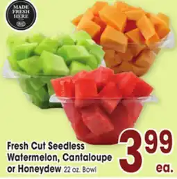 Jewel-Osco Fresh Cut Seedless Watermelon, Cantaloupe or Honeydew offer