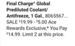 Ace Hardware Final Charge Global Prediluted Coolant/Antifreeze offer