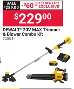 Ace Hardware DEWALT 20V MAX Trimmer & Blower Combo Kit offer