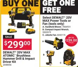Ace Hardware DEWALT 20V MAX ATOMIC Brushless Hammer Drill & Impact Driver Kit offer