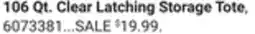 Ace Hardware 106 Qt. Clear Latching Storage Tote offer