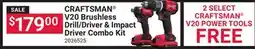 Ace Hardware CRAFTSMAN POWER V20 Brushless Drill Driver & Impact Driver Combo Kit offer