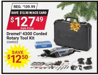 Ace Hardware Dremel 4300 Corded Rotary Tool Kit offer