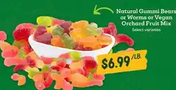 Sprouts Farmers Market Natural Gummi Bears or Worms or Vegan Orchard Fruit Mix offer