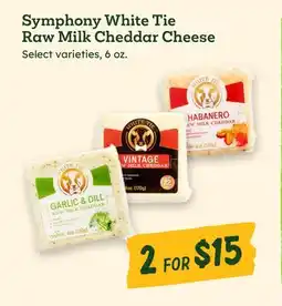 Sprouts Farmers Market Symphony White Tie Raw Milk Cheddar Cheese offer