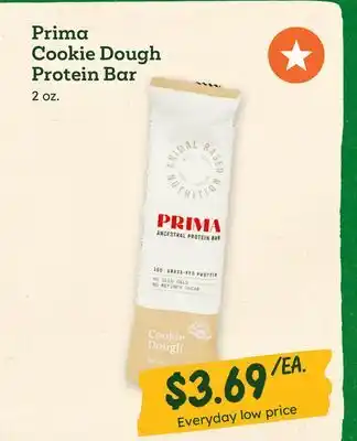 Sprouts Farmers Market Prima Cookie Dough Protein Bar offer