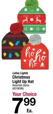 Ace Hardware Lotsa Lights Christmas Light Up Hat offer