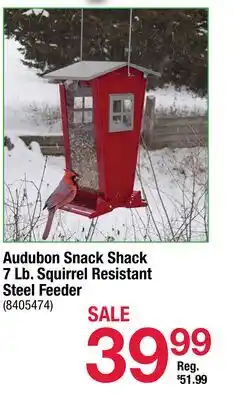 Ace Hardware Audubon Snack Shack 7 Lb. Squirrel Resistant Steel Feeder offer