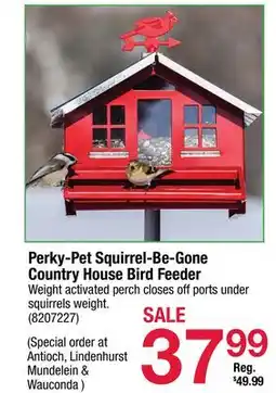 Ace Hardware Perky-Pet Squirrel-Be-Gone Country House Bird Feeder Weight activated perch offer