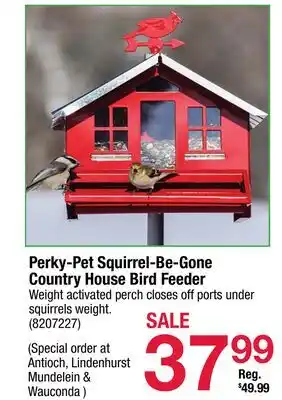 Ace Hardware Perky-Pet Squirrel-Be-Gone Country House Bird Feeder Weight activated perch offer
