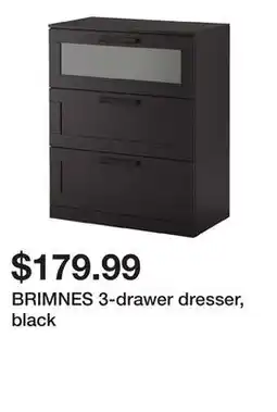 Ikea BRIMNES 3-drawer dresser, black offer