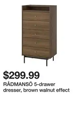 Ikea RÅDMANSÖ 5-drawer dresser, brown walnut effect offer