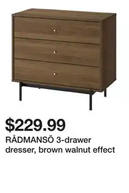 Ikea RÅDMANSÖ 3-drawer dresser, brown walnut effect offer