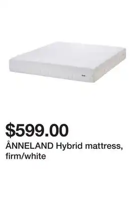 Ikea ÅNNELAND Hybrid mattress, firm/white offer