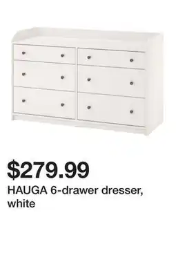 Ikea HAUGA 6-drawer dresser, white offer