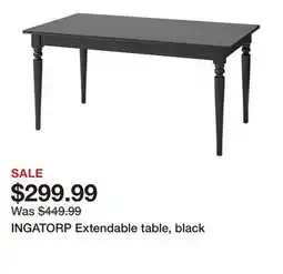 Ikea INGATORP Extendable table, black offer