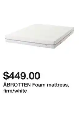 Ikea ÅBROTTEN Foam mattress, firm/white offer