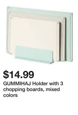 Ikea GUMMIHAJ Holder with 3 chopping boards, mixed colors offer