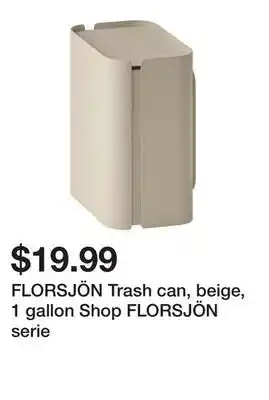 Ikea FLORSJÖN Trash can, beige, 1 gallon Shop FLORSJÖN serie offer