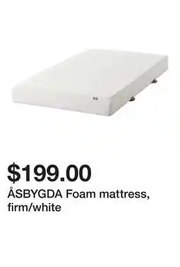 Ikea ÅSBYGDA Foam mattress, firm/white offer
