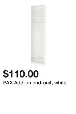 Ikea PAX Add-on end-unit, white offer