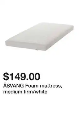 Ikea ÅSVANG Foam mattress, medium firm/white offer
