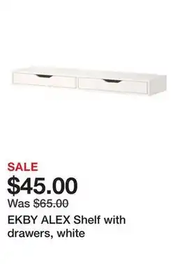 Ikea EKBY ALEX Shelf with drawers, white offer