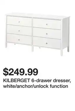 Ikea KILBERGET 6-drawer dresser, white/anchor/unlock function offer
