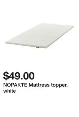 Ikea NOPAKTE Mattress topper, white offer