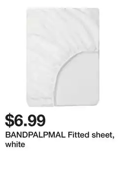 Ikea BANDPALPMAL Fitted sheet, white offer
