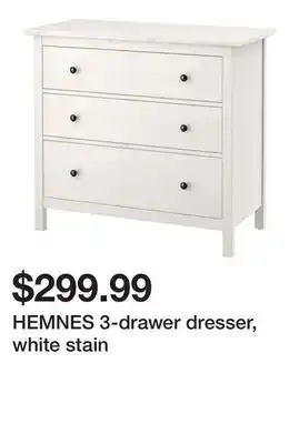 Ikea HEMNES 3-drawer dresser, white stain offer