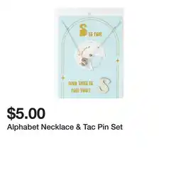 Five Below Alphabet Necklace & Tac Pin Set offer