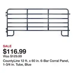 Tractor Supply Company CountyLine 12 ft. x 60 in. 6-Bar Corral Panel, 1-3/4 in. Tube, Blue offer