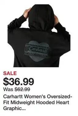 Tractor Supply Company Carhartt Women's Oversized-Fit Midweight Hooded Heart Graphic Sweatshirt offer