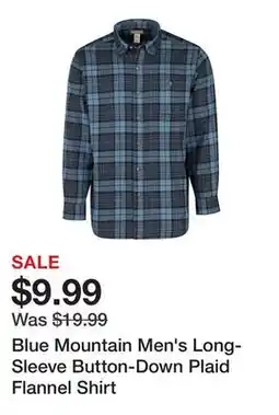 Tractor Supply Company Blue Mountain Men's Long-Sleeve Button-Down Plaid Flannel Shirt offer