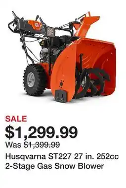Tractor Supply Company Husqvarna ST227 27 in. 252cc 2-Stage Gas Snow Blower offer