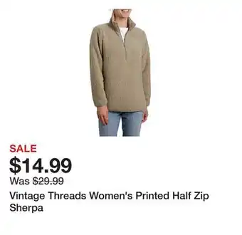 Tractor Supply Company Vintage Threads Women's Printed Half Zip Sherpa offer