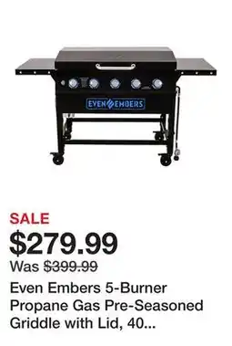 Tractor Supply Company Even Embers 5-Burner Propane Gas Pre-Seasoned Griddle with Lid, 40 in., Black offer