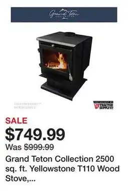 Tractor Supply Company Grand Teton Collection 2500 sq. ft. Yellowstone T110 Wood Stove, F500160 offer