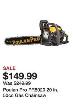 Tractor Supply Company Poulan Pro PR5020 20 in. 50cc Gas Chainsaw offer