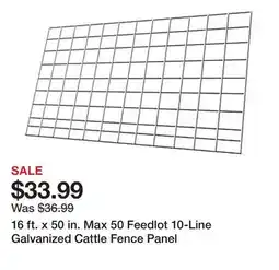 Tractor Supply Company 16 ft. x 50 in. Max 50 Feedlot 10-Line Galvanized Cattle Fence Panel offer
