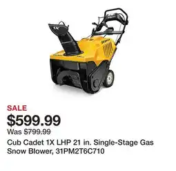 Tractor Supply Company Cub Cadet 1X LHP 21 in. Single-Stage Gas Snow Blower, 31PM2T6C710 offer