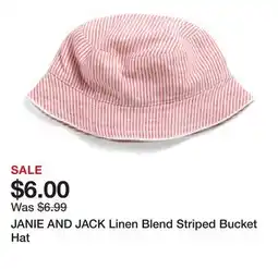 Marshalls JANIE AND JACK Linen Blend Striped Bucket Hat offer