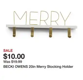Marshalls BECKI OWENS 20in Merry Stocking Holder offer