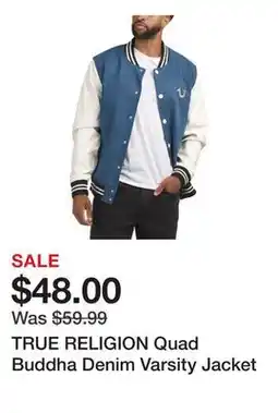 Marshalls TRUE RELIGION Quad Buddha Denim Varsity Jacket offer