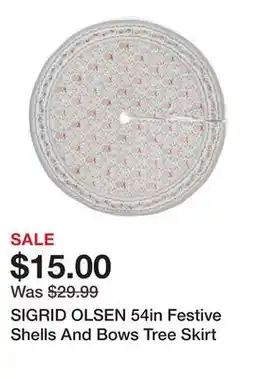 Marshalls SIGRID OLSEN 54in Festive Shells And Bows Tree Skirt offer