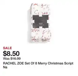 Marshalls RACHEL ZOE Set Of 8 Merry Christmas Script Na offer