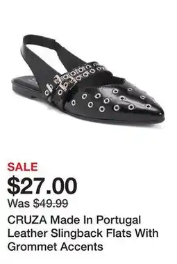 Marshalls CRUZA Made In Portugal Leather Slingback Flats With Grommet Accents offer