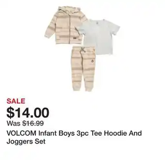 Marshalls VOLCOM Infant Boys 3pc Tee Hoodie And Joggers Set offer