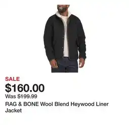 Marshalls RAG & BONE Wool Blend Heywood Liner Jacket offer